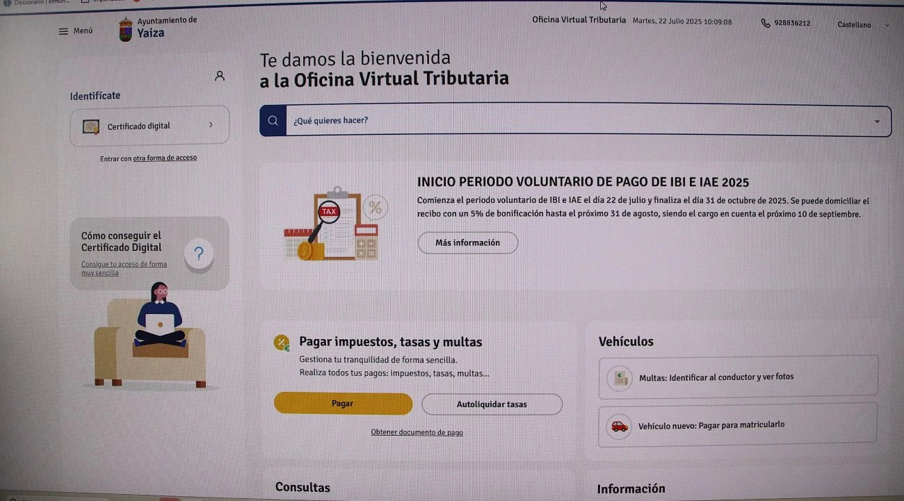 Yaiza abre el plazo para el pago del IBI y Actividades Económicas 2025 ...