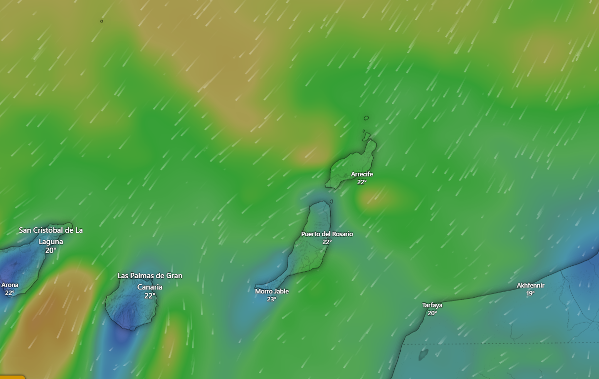 tiempo de aire caliente en lanzarote
