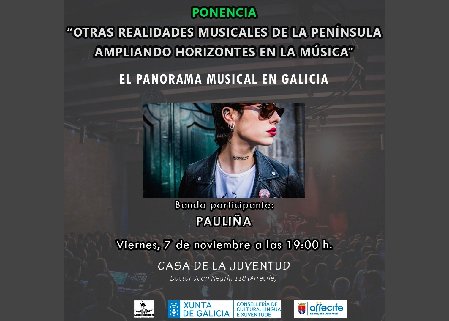 El ciclo formativo se iniciará el 7 de noviembre con una ponencia sobre el panorama musical gallego por parte de la banda Pauliña