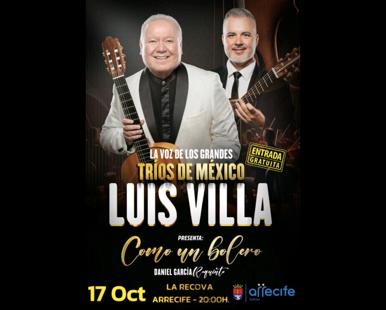 Luis Villa, ex de Los Panchos, actúa hoy en La Recova