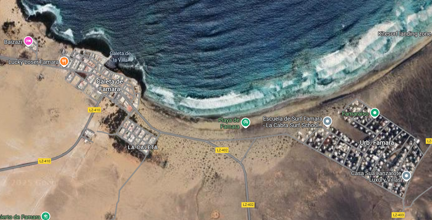 mapa de la caleta de Famara