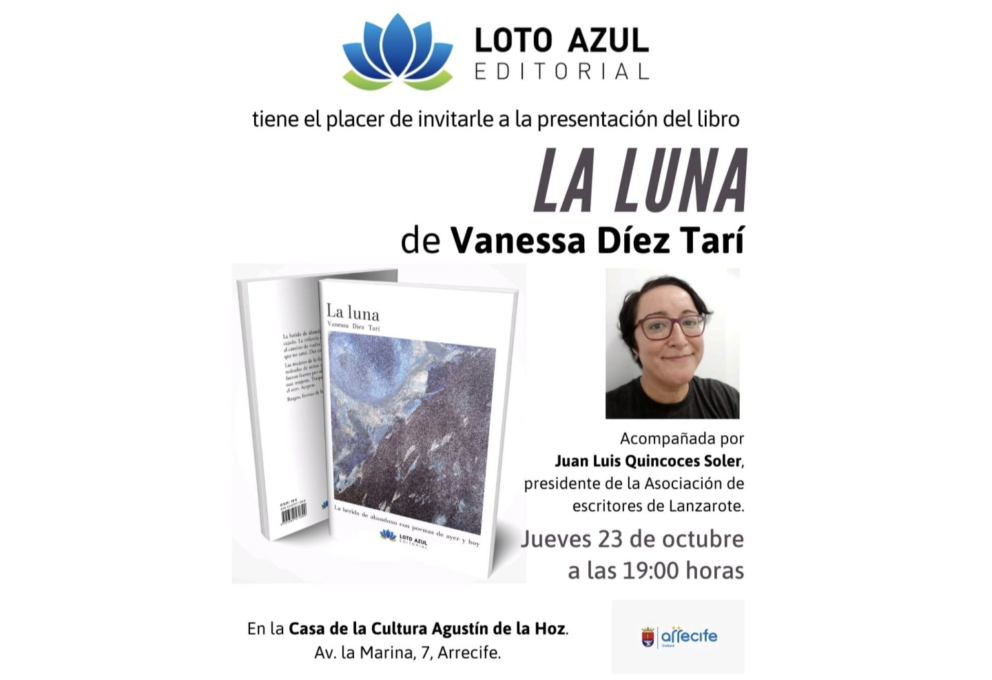 Este jueves se presenta el poemario 'La Luna', de Vanessa Díez