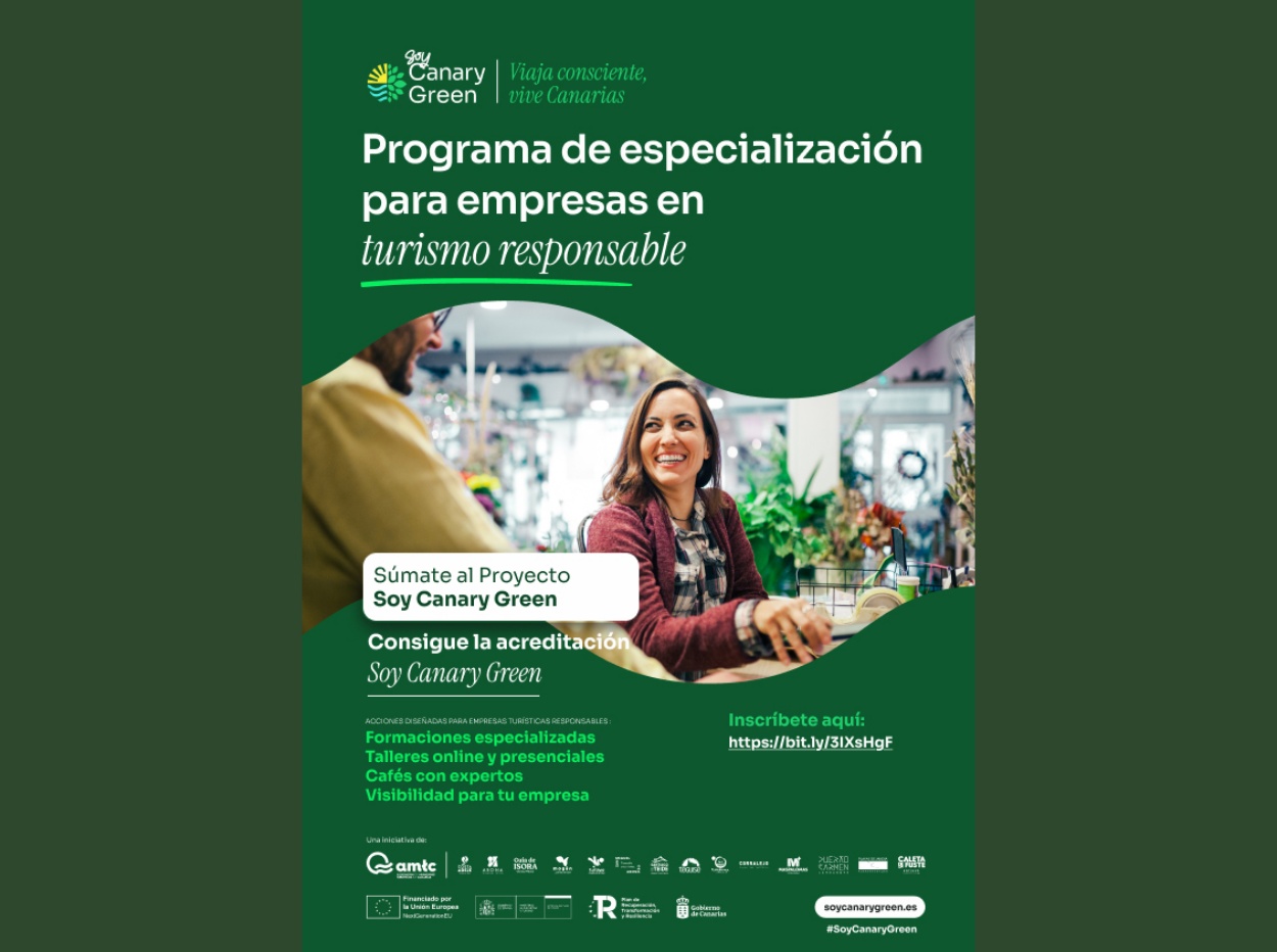  El municipio invita a sus empresas turísticas a sumarse al programa gratuito de descarbonización y formación “Soy Canary Green”