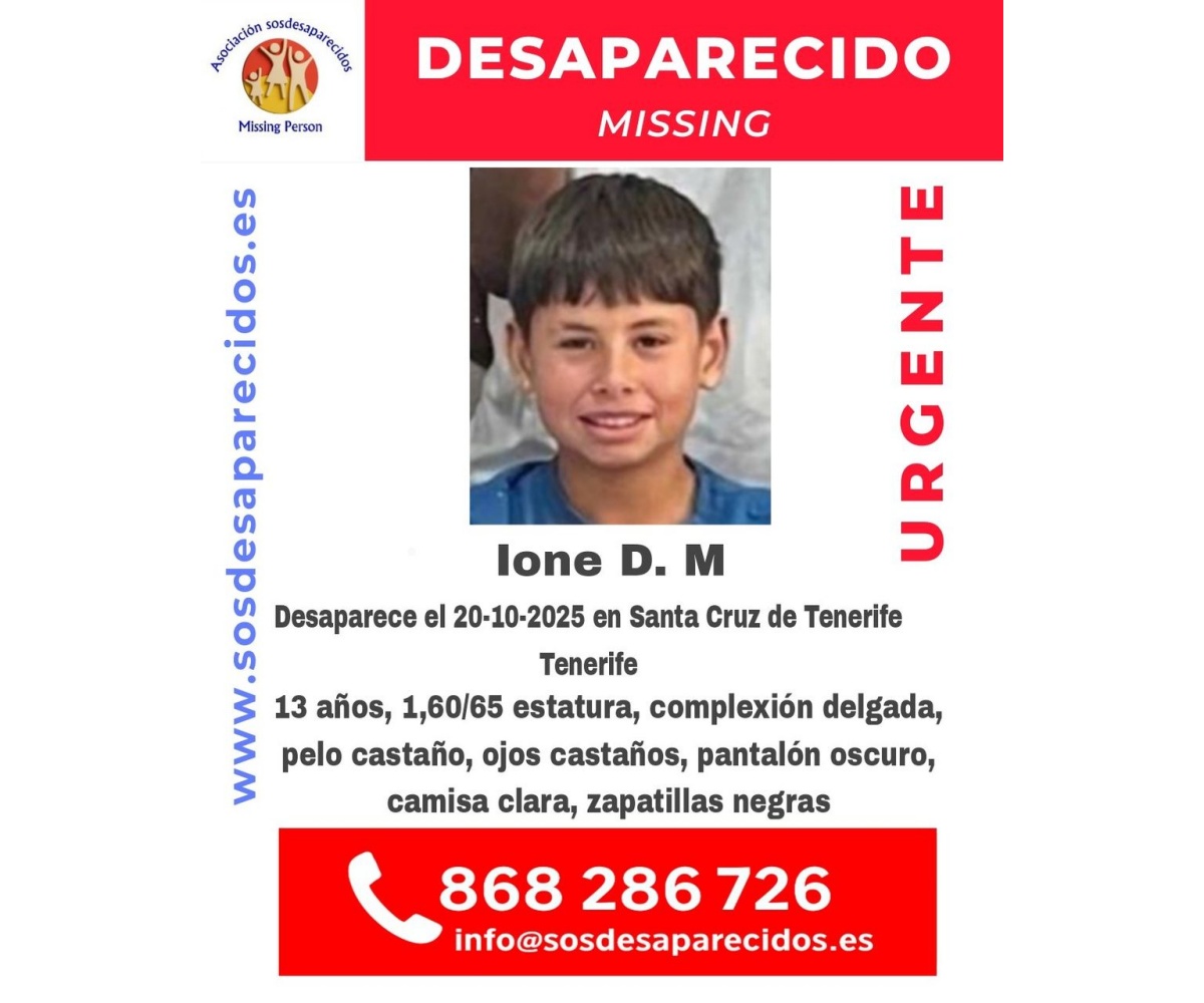 Ione tiene 13 años y ha desaparecido en Santa Cruz de Tenerife Ione tiene 13 años y ha desaparecido en Santa Cruz de Tenerife