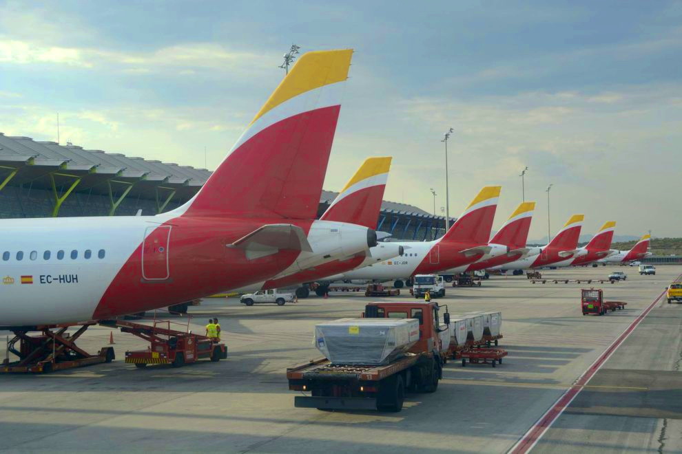Aviones de Iberia en Madrid