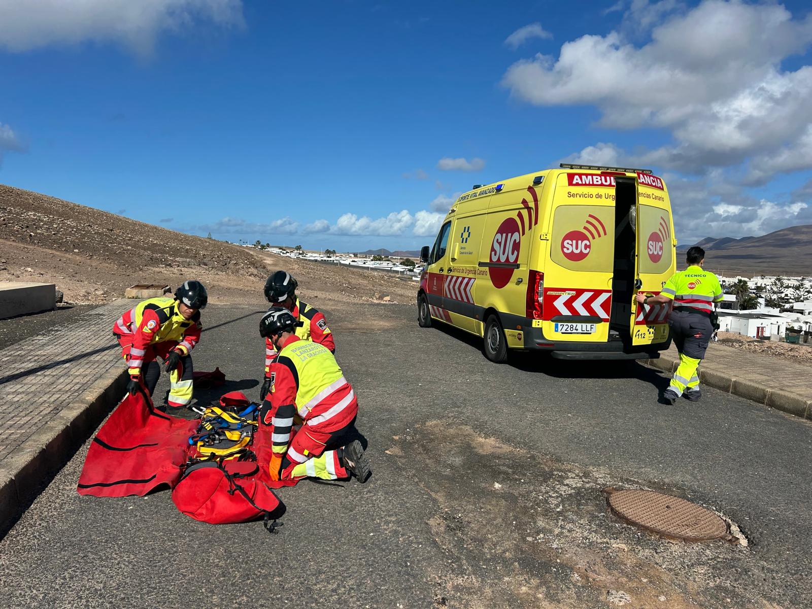 Fue trasladada en ambulancia hasta el Hospital Molina Orosa Fue trasladada en ambulancia hasta el Hospital Molina Orosa