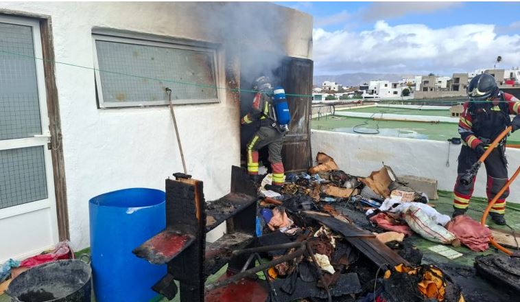 Incendio casa Tinajo