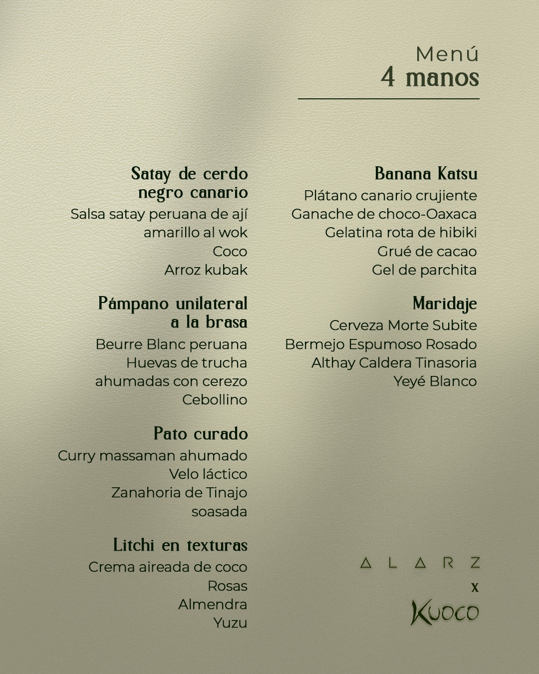 El 6 y 7 de febrero, ALARZ Lanzarote acogerá un menú a cuatro manos irrepetible firmado por los chefs Mikel Asiain y Rafa Bérgamo