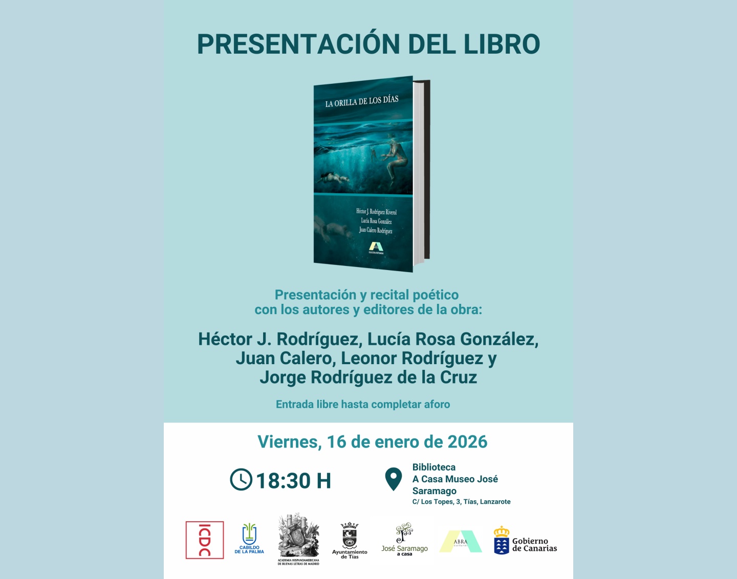 El viernes 16 de enero se presentará la obra colectiva “La orilla de los días”