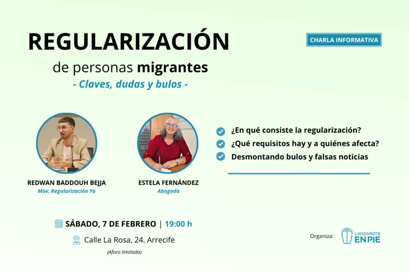 Lanzarote En Pie organiza una charla abierta para ofrecer información rigurosa frente a la desinformación y los discursos de odio