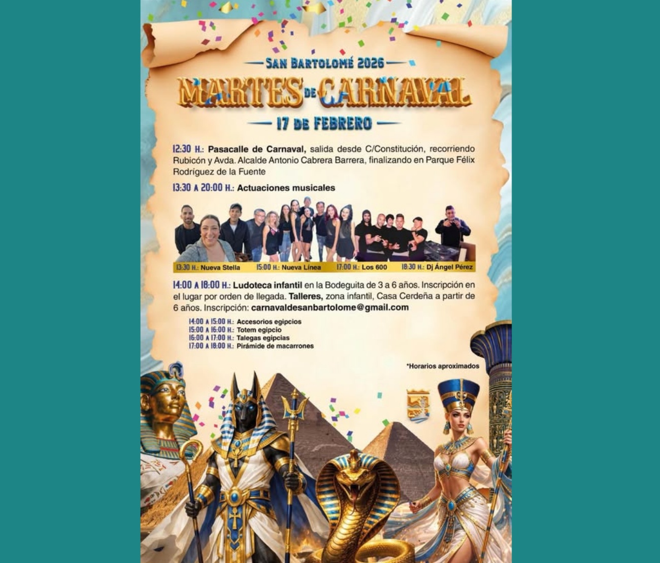 Desde las doce hasta la una y media un equipo de diez profesionales recorrerán el corazón del municipio para no perder detalle de las carnestolendas municipales