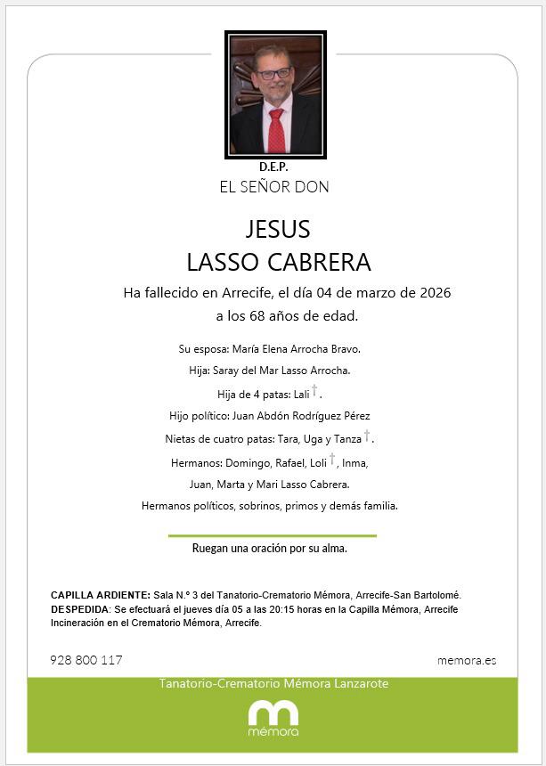 esquela jesús lasso
