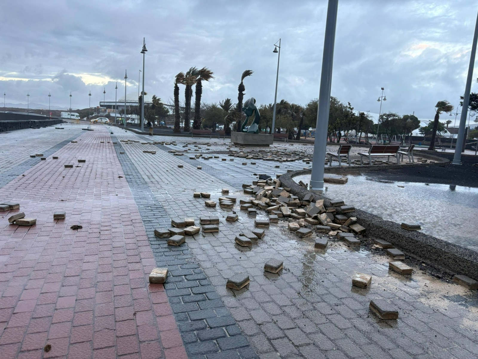 La borrasca ha venido acompañada de fuertes vientos que han arrasado con numerosas infraestructuras a su paso