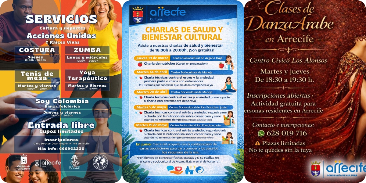 Ya están en funcionamiento los talleres de jolateros, alfombras de sal, costura, zumba, danza folclórica colombiana, tenis de mesa, yoga terapéutico y danza árabe