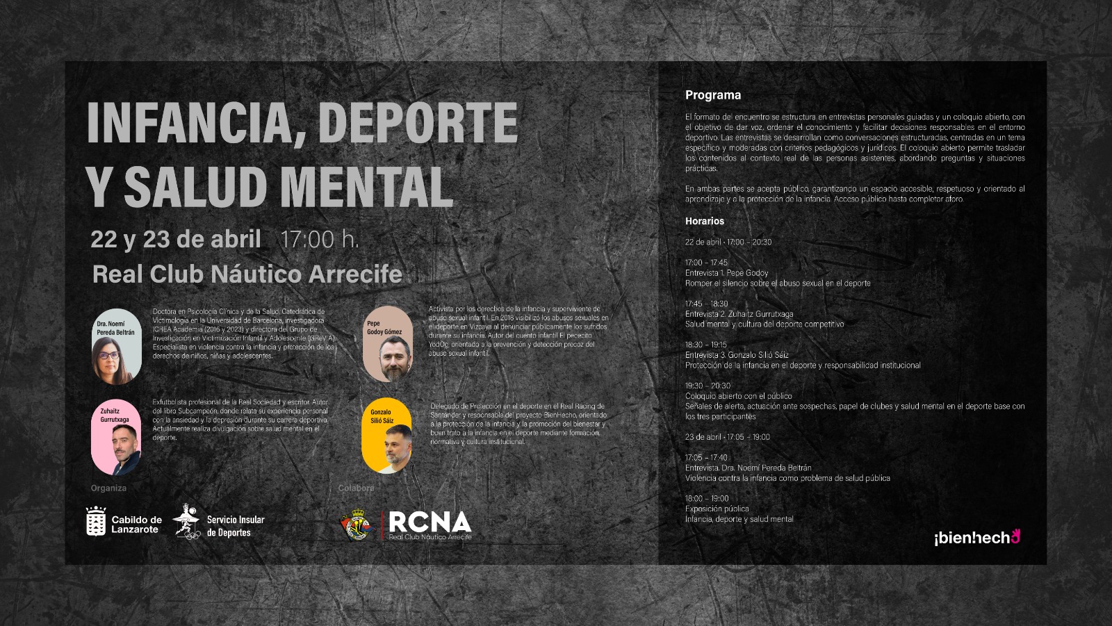 "Infancia, Deporte y Salud Mental", el 22 y 23 de abril en Arrecife