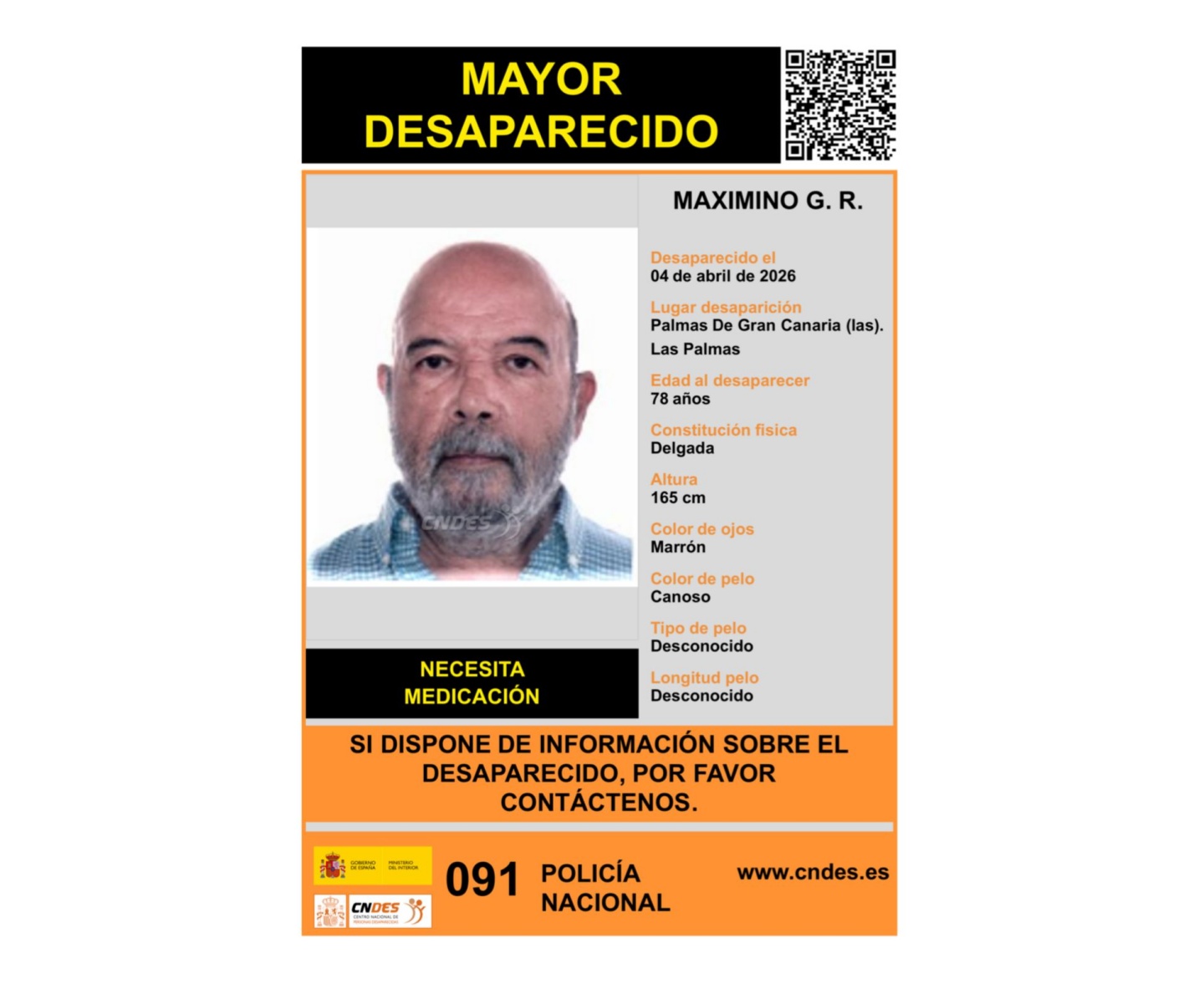 Desapareció el 4 de abril en Las Palmas de Gran Canaria Desapareció el 4 de abril en Las Palmas de Gran Canaria