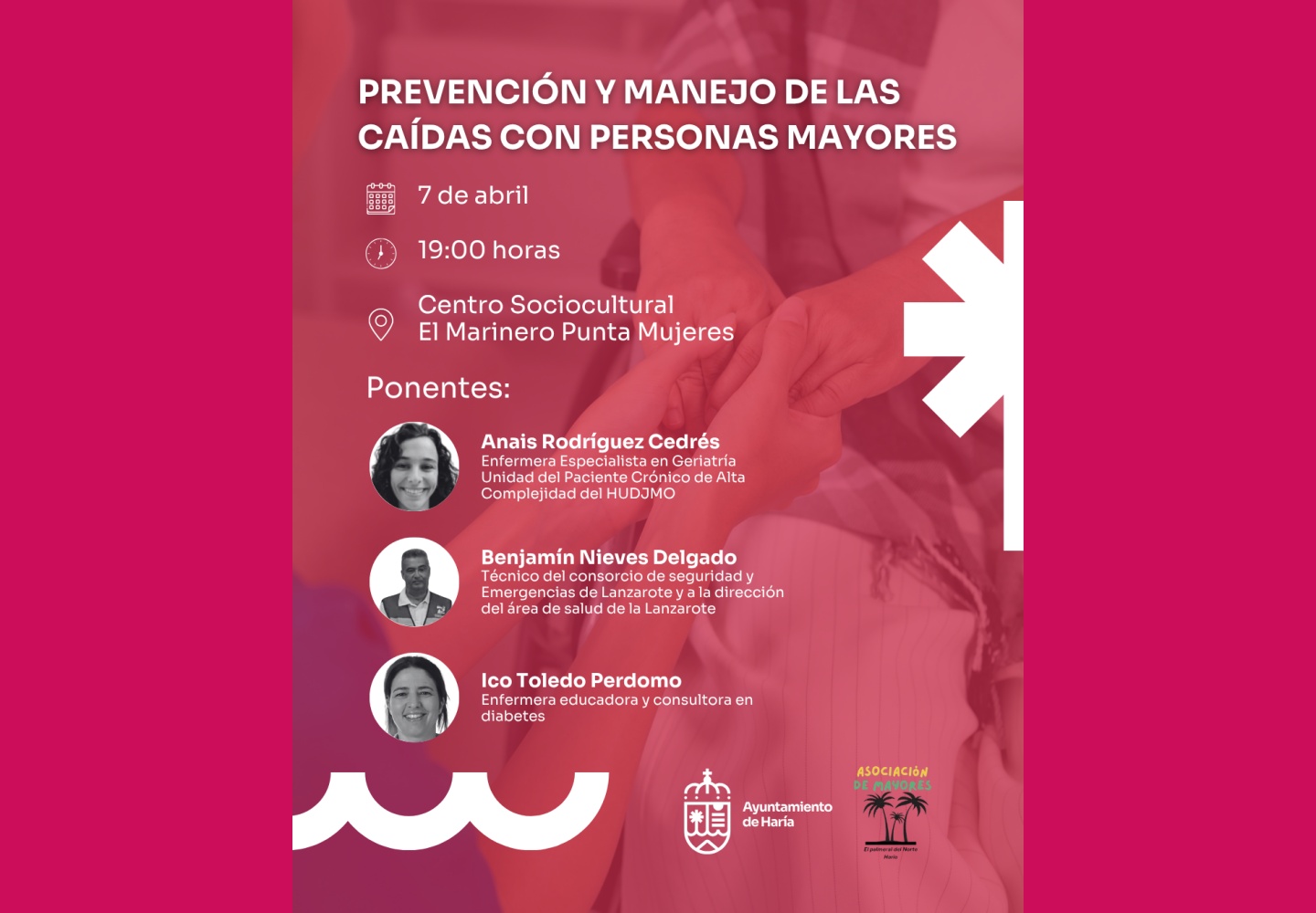 La actividad tendrá lugar mañana, 7 de abril, a las 19:00 horas, en el Centro Sociocultural El Marinero de Punta Mujeres