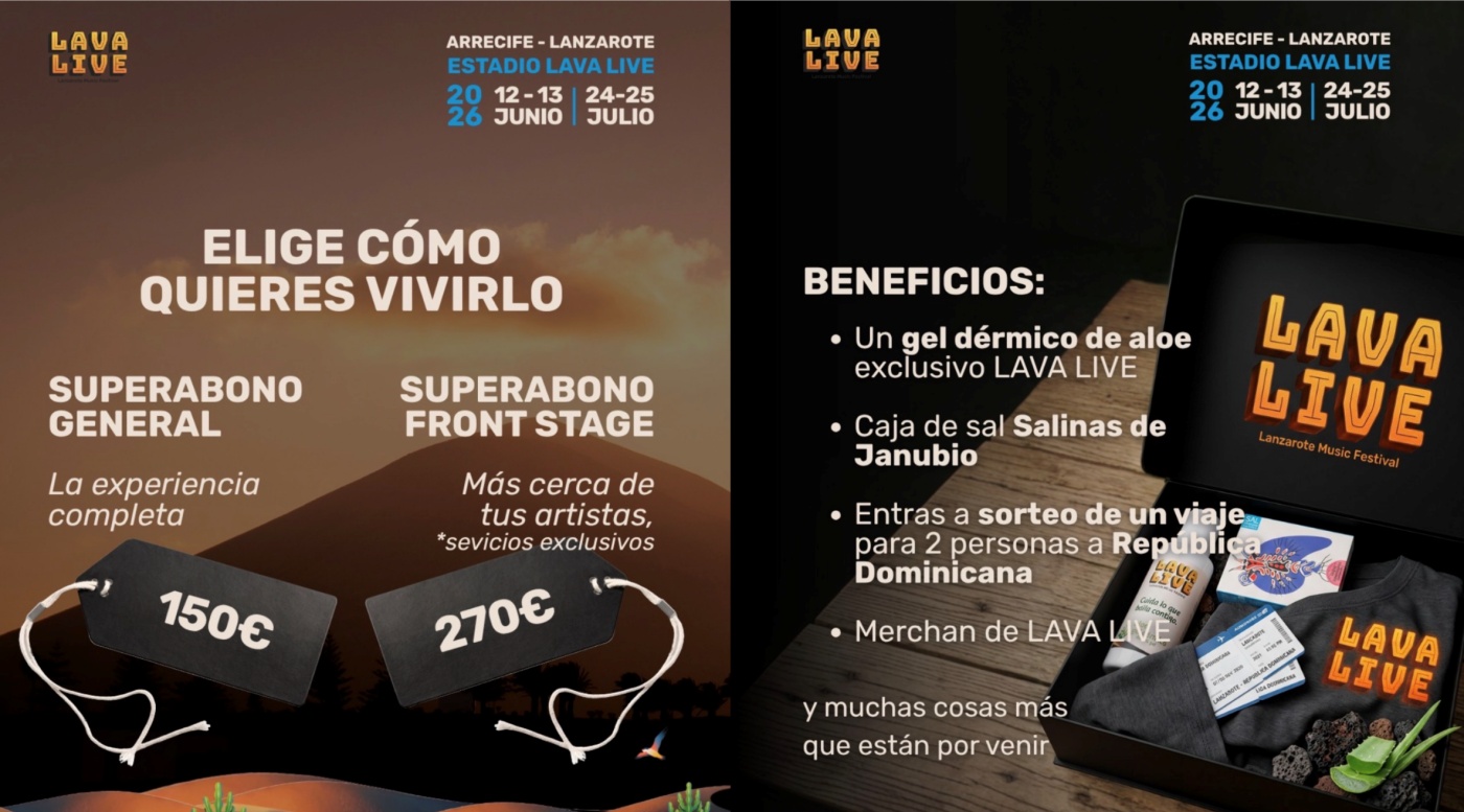 Conoce los s&uacute;per abonos del Lava Live Festival