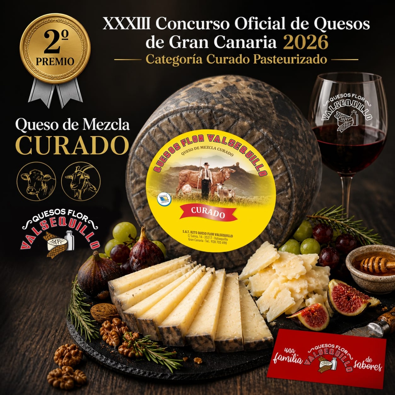 El “Queso de Mezcla Curado” de la firma canaria fue reconocido en la categoría Curado Pasteurizado del certamen insular, uno de los más prestigiosos del sector quesero en Canarias El “Queso de Mezcla Curado” de la firma canaria fue reconocido en la categoría Curado Pasteurizado del certamen insular, uno de los más prestigiosos del sector quesero en Canarias