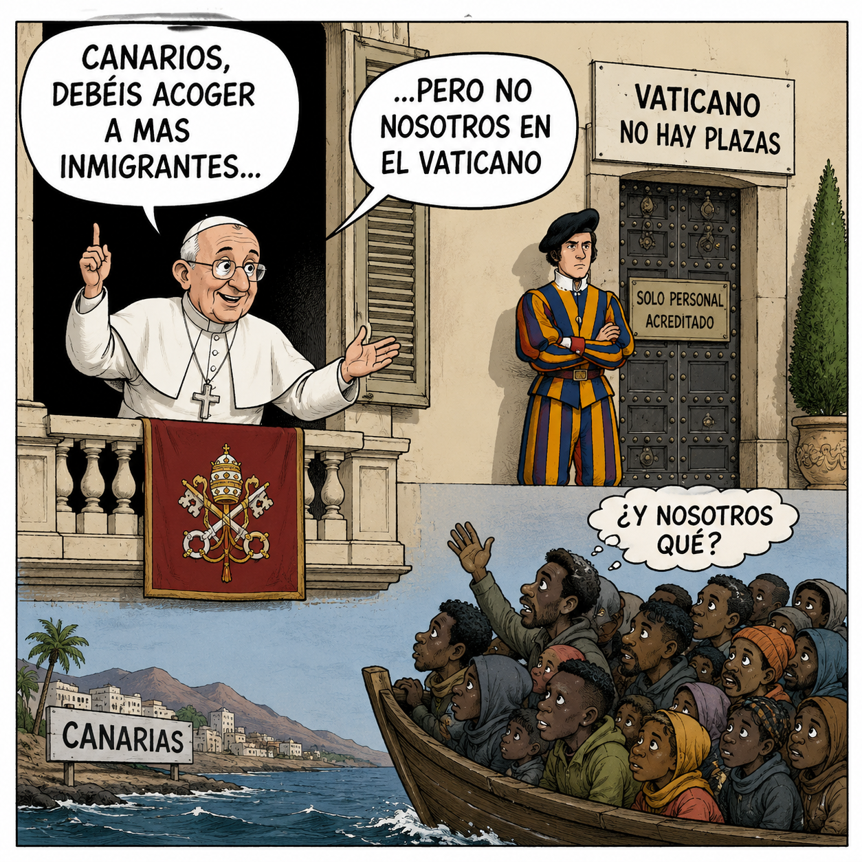 Parece una broma: El Papa pide que Canarias acoja a más inmigrantes Parece una broma: El Papa pide que Canarias acoja a más inmigrantes
