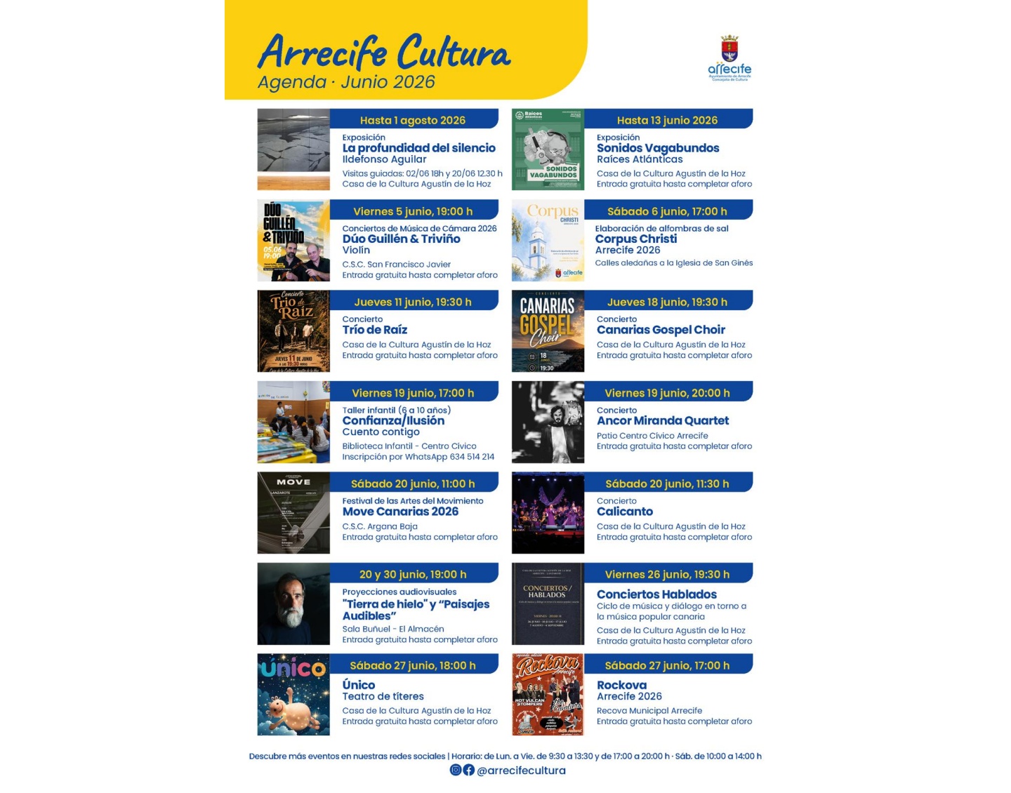 Cine, teatro, narración, danza, títeres, tradición y mucha música en la agenda programada para el presente mes