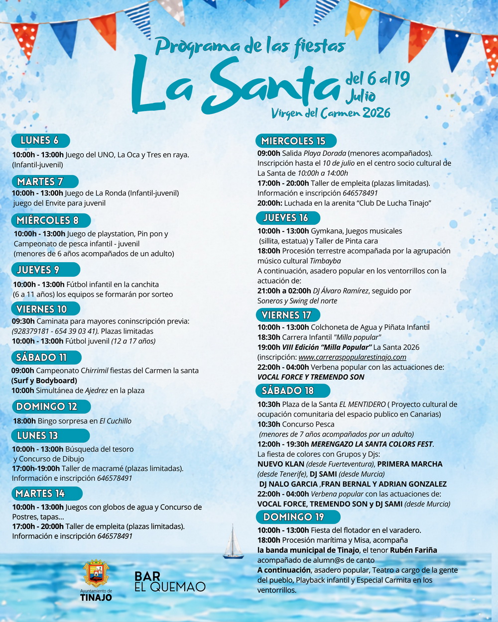 Cartel fiestas La Santa 26 2