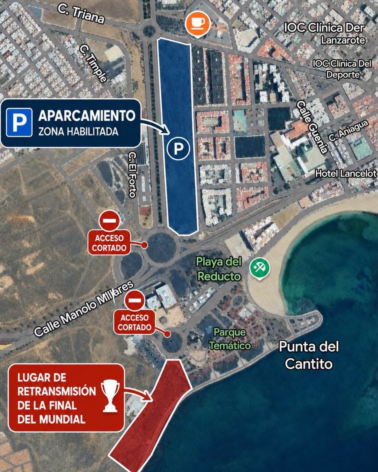Arrecife prepara un amplio dispositivo para la final del Mundial