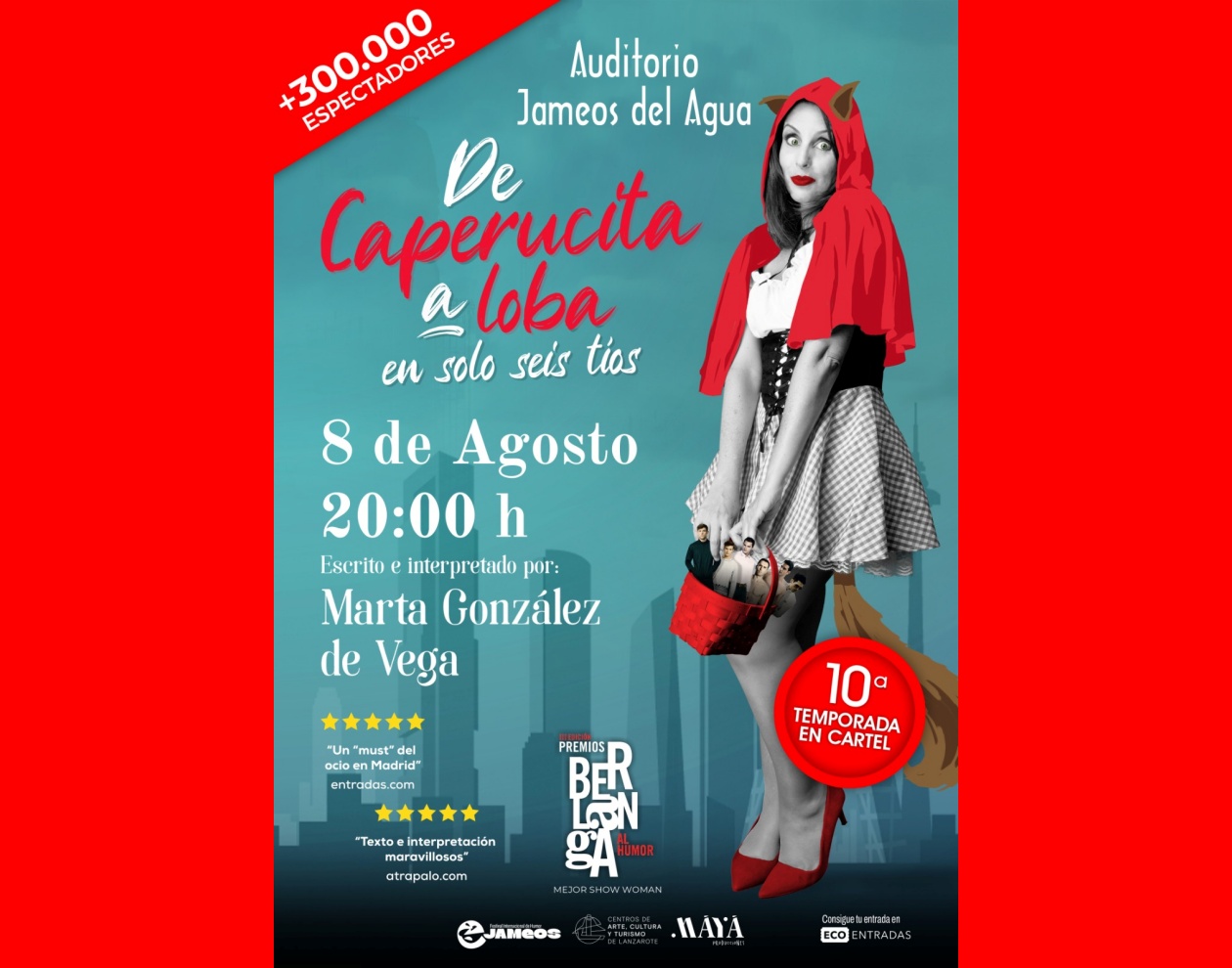 Marta González de Vega trae al Festival Internacional de Humor Jameos el fenómeno teatral con el que ha triunfado durante diez temporadas