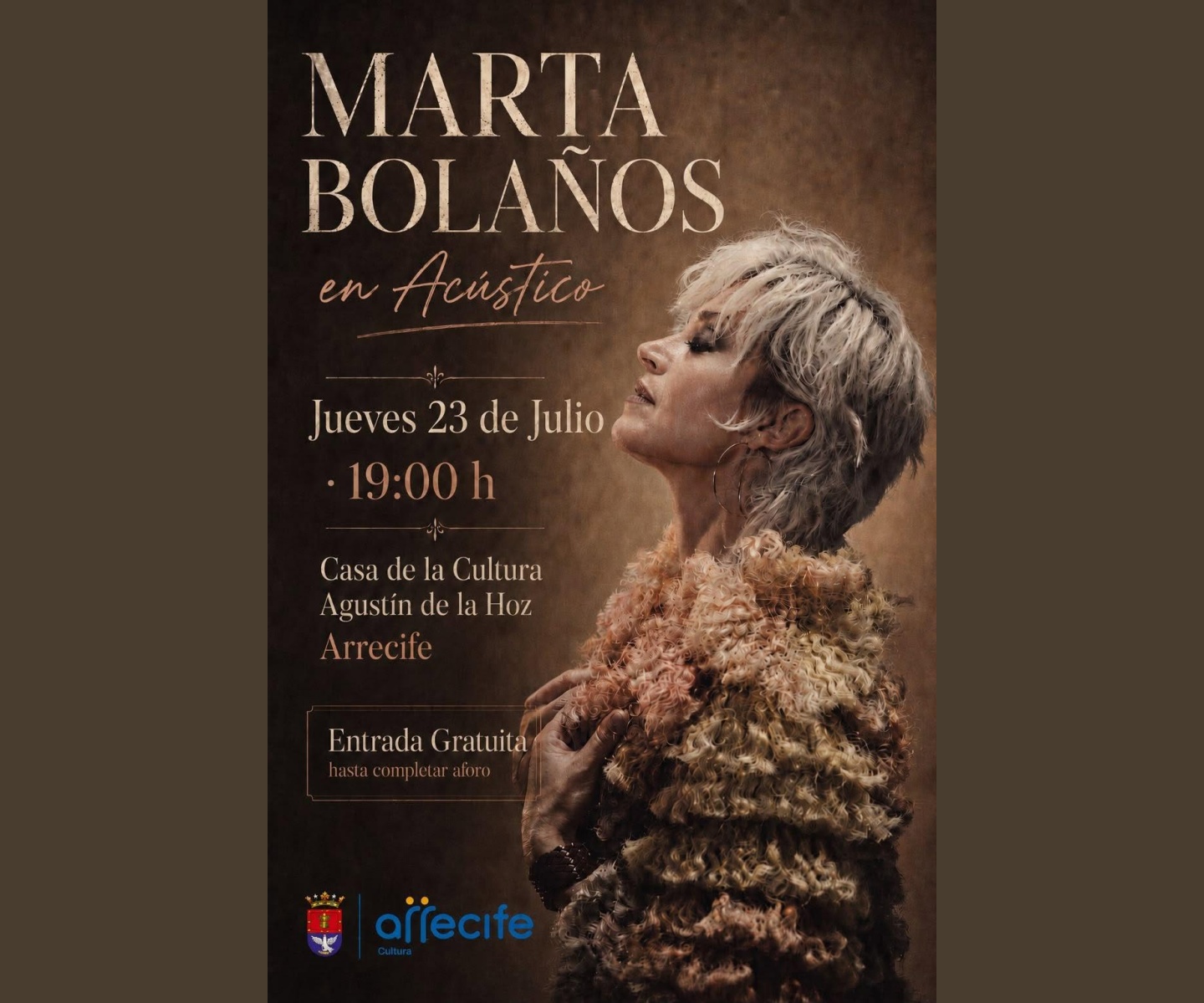 La cantante y actriz grancanaria ofrecerá un concierto en un ambiente cercano y agradable La cantante y actriz grancanaria ofrecerá un concierto en un ambiente cercano y agradable