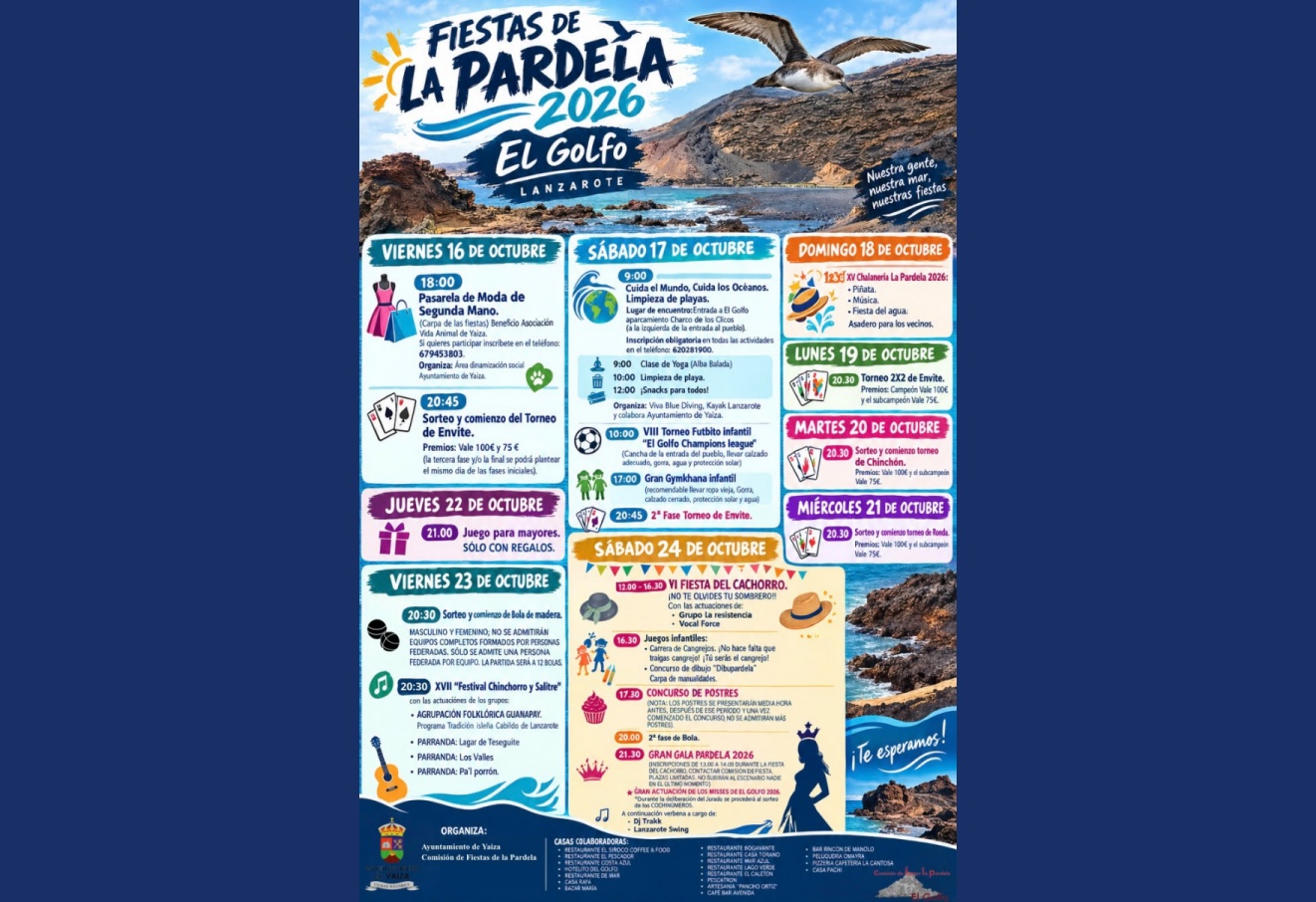 Las fiestas de La Pardela arrancan este viernes 16 de octubre con actividades deportivas, música y humor Las fiestas de La Pardela arrancan este viernes 16 de octubre con actividades deportivas, música y humor