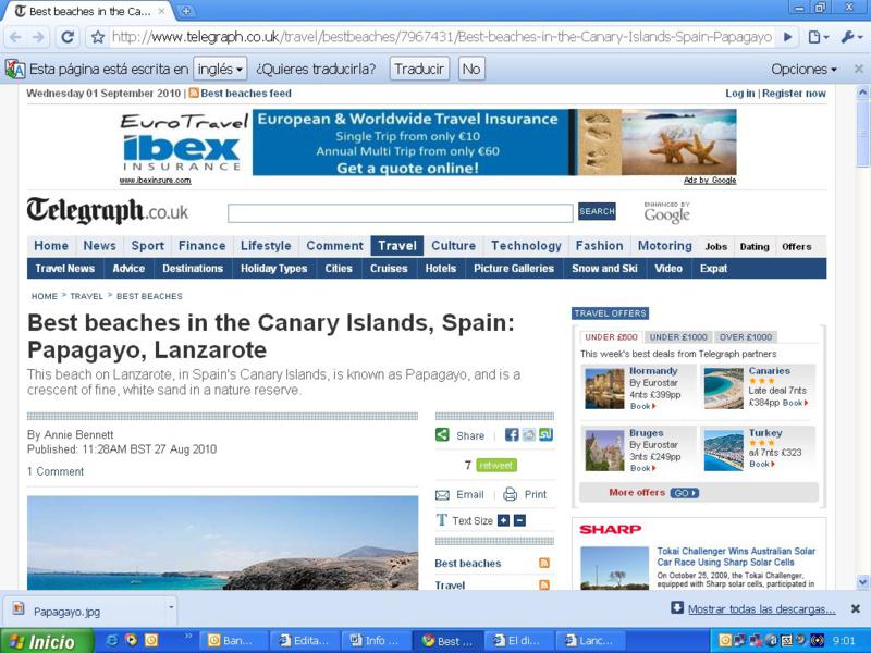 Texto de la publicación británica