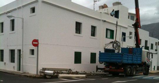 La antena de telefonía, ya desmontada.