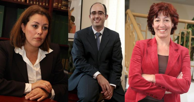 Astrid Pérez, Fabián Martín e Inés Rojas.