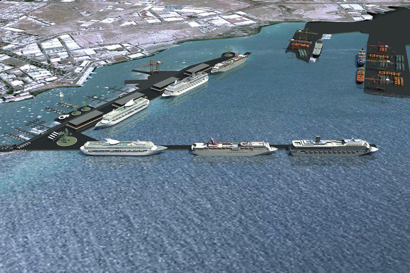 Recreación de cómo quedaría el puerto de Arrecife con la propuesta del PNC.