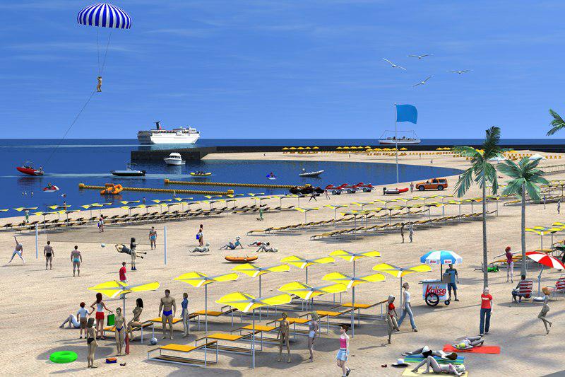 Recreación de cómo propone el PNC que sea la playa de El Reducto.