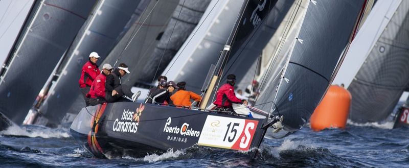 El barco lanzaroteño, regateando en Suecia.