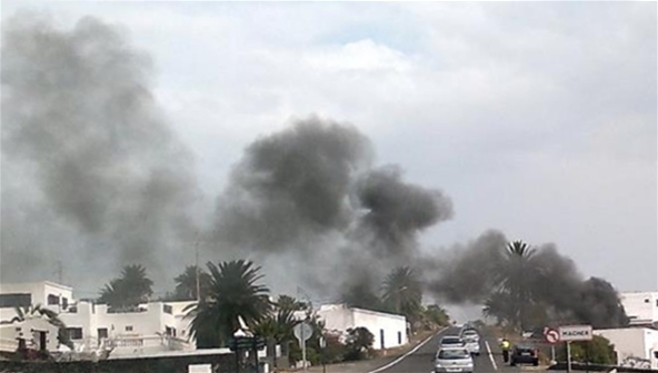 Incendio en el cuarto de aperos.
