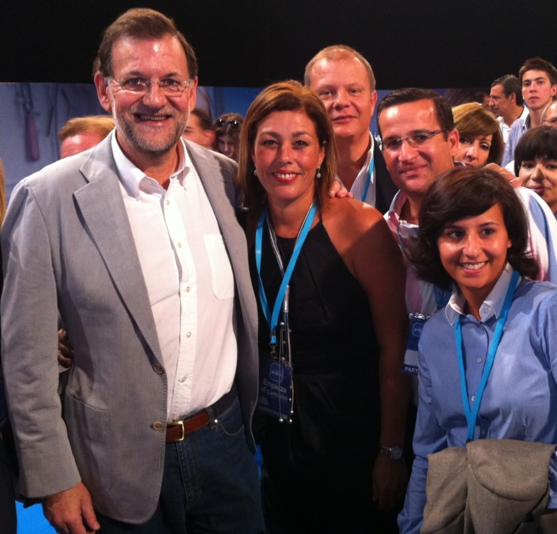 Mariano Rajoy y Ástrid Pérez, durante la convención celebrada en Málaga.
