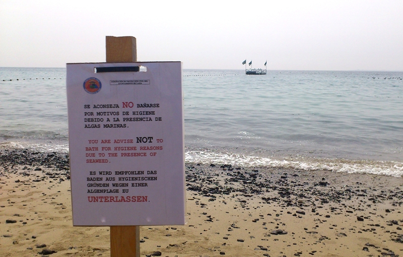 La playa del pueblo de Playa Blanca, este miércoles.