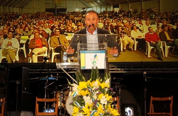 Jesús Machín, en el cierre de campaña.