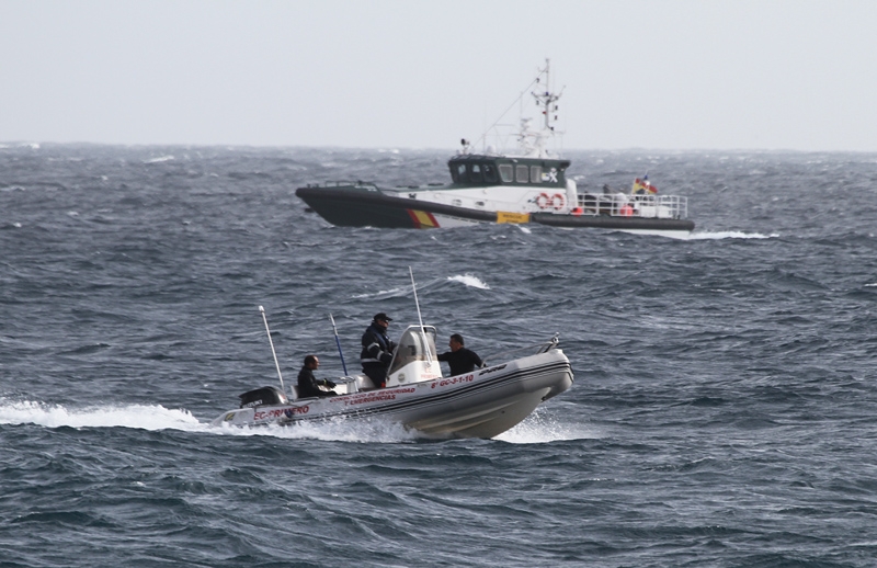 Un momento de la búsqueda, en la zona del Castillo de San Gabriel.