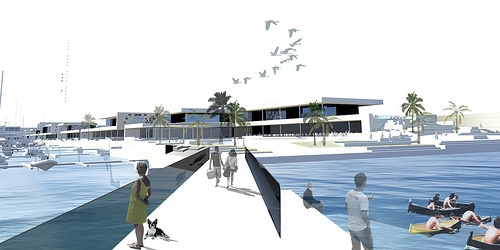 Boceto del futuro puerto deportivo de Arrecife.