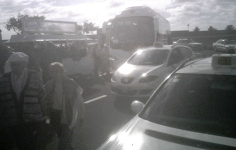 Escenario que se encontraron los turistas el domingo 8 de abril en la parada de