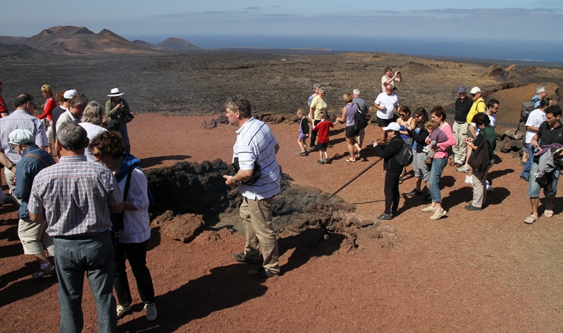 Turistas en Timanfaya, en el pasado mes de marzo.