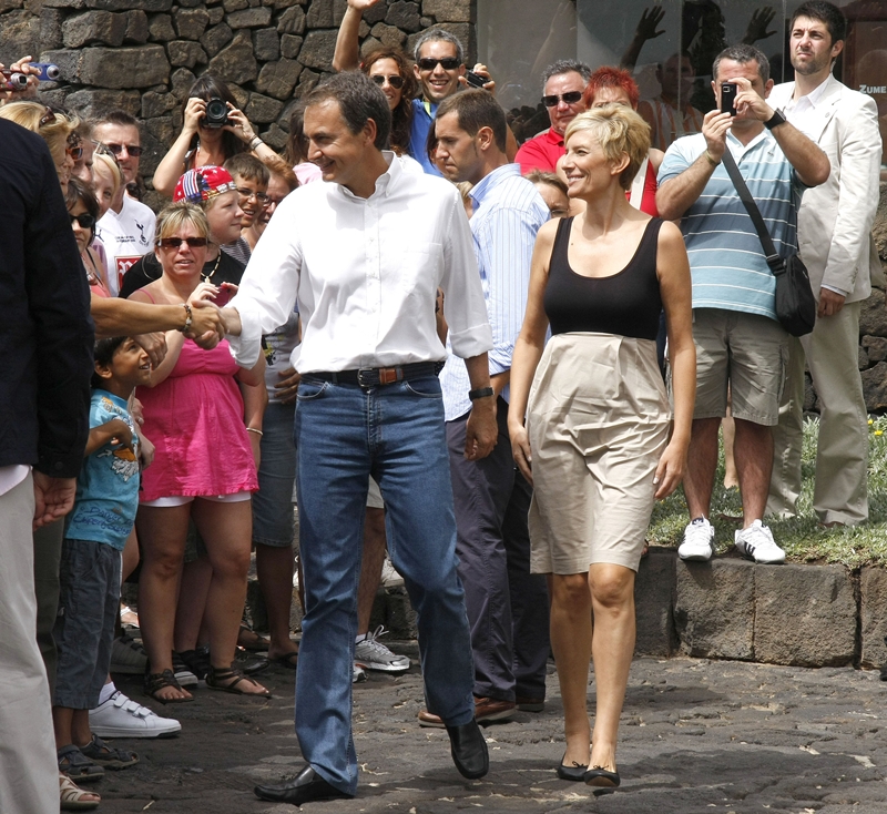 Zapatero y su esposa, en una imagen de archivo, durante su anterior visita a la isla.