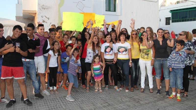 Manifestación en apoyo a Noemí Merino, este miércoles.