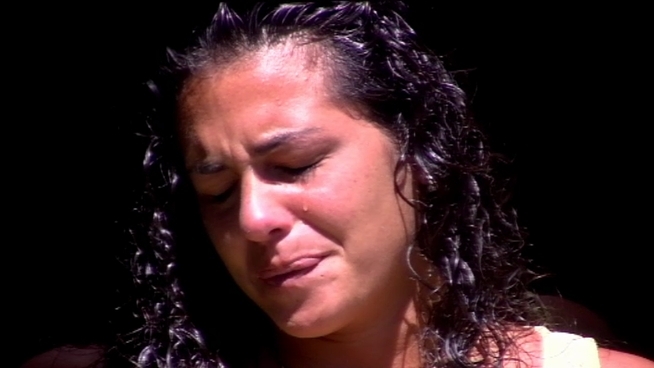 Noemí Merino, llorando en la casa de Gran Hermano.