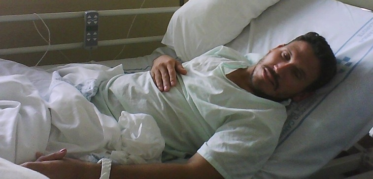 Yoel Francisco Cabrera, en el hospital.