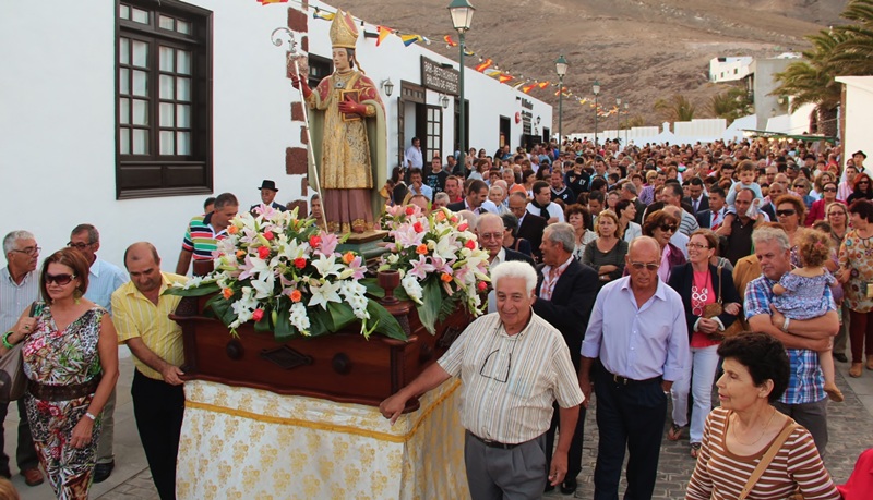 Un momento de la procesión en Femés, este sábado.