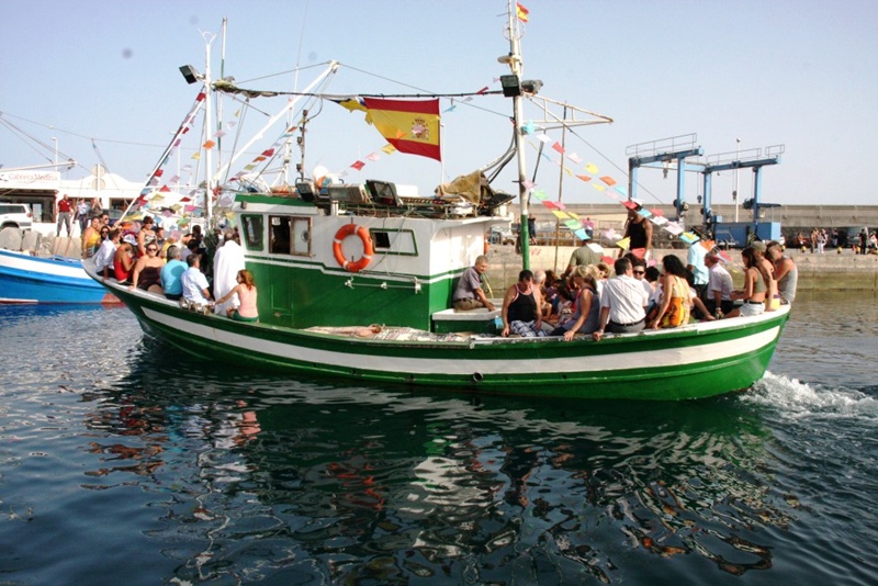 Un momento de la procesión marítima, este sábado.